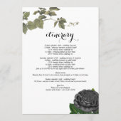 Gotische Halloween Rozen Wit Huwelijksroute Programmakaart (Achterkant)