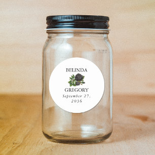 Gotische Halloween Rozen Witte Bruiloft Ronde Sticker