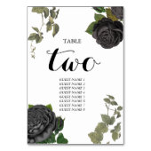 Gotische Halloween Rozen Witte Bruiloft Tafel Numm Kaart (Voorkant)