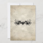 Gotische Halloween schedel kaars vleermuis raven z Kaart (Achterkant)