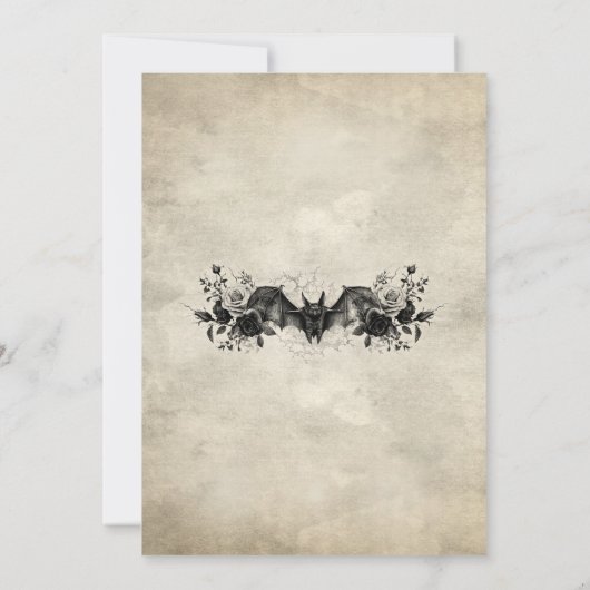 Gotische Halloween schedel kaars vleermuis raven z Kaart (Achterkant)