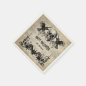 Gotische Halloween schedel kaars vleermuis raven z Servet (Hoek)