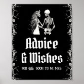 Gotische Halloween Skelet Advies en Wens Teken Poster (Voorkant)