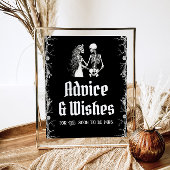 Gotische Halloween Skelet Advies en Wens Teken Poster