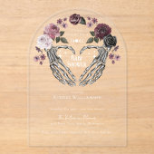 Gotische Halloween Skelet Handen Hart Baby shower Acryl Uitnodigingen (Voorkant)