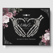 Gotische Halloween Skelet Handen Hart Baby shower Gastenboek (Voorkant)