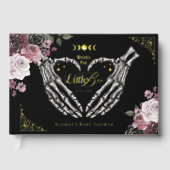 Gotische Halloween Skelet Handen Hart Baby shower Gastenboek (Voorkant)