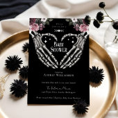 Gotische Halloween Skelet Handen Hart Baby shower Kaart