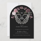 Gotische Halloween Skelet Handen Hart Baby shower Kaart (Voorkant)