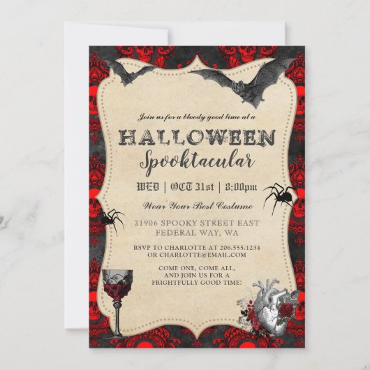 Gotische  Halloween Spooktacular Invitation Kaart (Voorkant)
