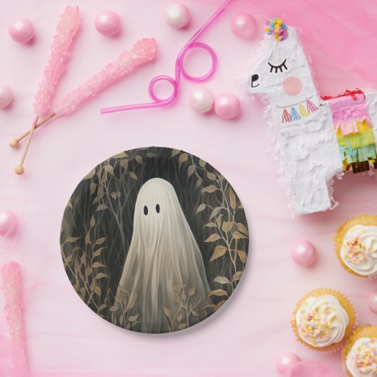 Gotische Halloween Spooky Ghost Papieren Bordje (Feest)