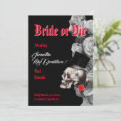 Gotische Halloween stijl vrijgezellenfeest Kaart (Staand voorkant)