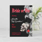 Gotische Halloween stijl vrijgezellenfeest Kaart (Staand voorkant)