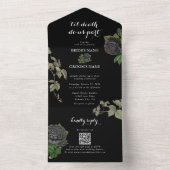 Gotische Halloween Til Death Do us Part Bruiloft All In One Uitnodiging (Binnen)