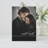 Gotische Halloween Tot Dood Foto Bruiloft Save The Date (Staand voorkant)