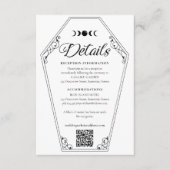 Gotische Halloween Trouwkist & Bloemenschedel Informatiekaartje (Voorkant)