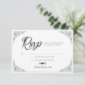 Gotische Halloween Trouwkist Floral Skull RSVP (Staand voorkant)