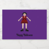 Gotische Halloween Vampier Dame Custom Likeurfles Etiket (Enkel label)