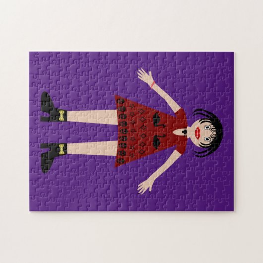 Gotische Halloween Vampier Dame Legpuzzel (Horizontaal)