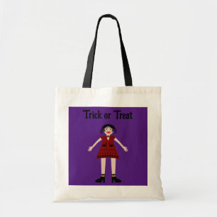 Gotische Halloween Vampier Dame Snoep of een Leuge Tote Bag