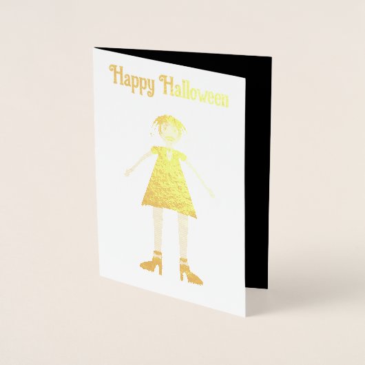 Gotische Halloween Vampier Vrouw Custom Folie Kaarten (Voorkant)