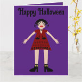 Gotische Halloween Vampier Vrouw Custom Kaart (Gele Bloem)