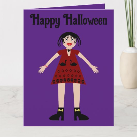 Gotische Halloween Vampier Vrouw Custom Kaart (Voorkant)
