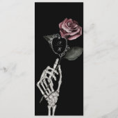 Gotische Halloween Waterverf Floral Monogram Crest Menu (Achterkant)