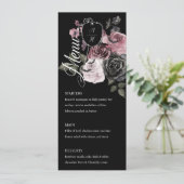 Gotische Halloween Waterverf Floral Monogram Crest Menu (Staand voorkant)