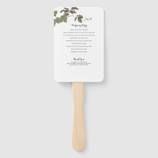 Gotische Halloween Wit Huwelijksprogramma Handwaaier (Achterkant)