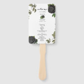 Gotische Halloween Wit Huwelijksprogramma Handwaaier (Voorkant)