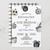 Gotische Halloween, zwart 13e verjaardagsfeest Kaart (Voorkant / Achterkant)