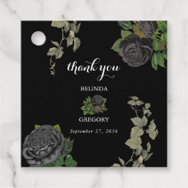 Gotische Halloween Zwart Rozen Bruiloft Bedankjes Labels
