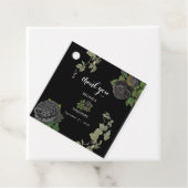 Gotische Halloween Zwart Rozen Bruiloft Bedankjes Labels (In situ)