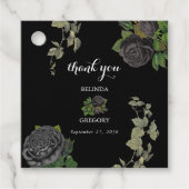 Gotische Halloween Zwart Rozen Bruiloft Bedankjes Labels (Voorkant)