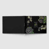 Gotische Halloween Zwart Rozen Bruiloft Gastenboek (Volledig)