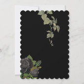 Gotische Halloween Zwart Rozen Bruiloft Kaart (Achterkant)