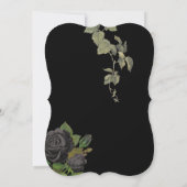 Gotische Halloween Zwart Rozen Bruiloft Kaart (Achterkant)