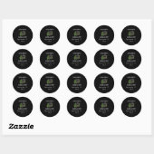 Gotische Halloween Zwart Rozen Bruiloft Ronde Sticker (Vel)