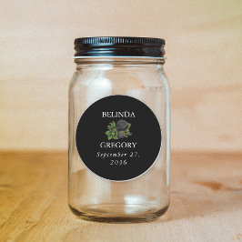 Gotische Halloween Zwart Rozen Bruiloft Ronde Sticker