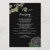 Gotische Halloween Zwart Rozen Bruiloft Route Programmakaart (Achterkant)