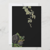 Gotische Halloween Zwart Rozen Bruiloft Save The Date (Achterkant)