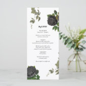 Gotische Halloween Zwart Rozen Bruiloft Wit Menu (Staand voorkant)
