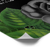 Gotische Halloween Zwart Rozen Bruiloft Zitkaarten Poster (Hoek)