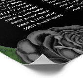 Gotische Halloween Zwart Rozen Bruiloft Zitkaarten Poster (Hoek)