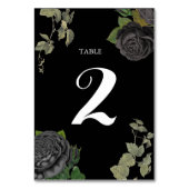 Gotische Halloween Zwart Rozen Trouwtafel Nummer Kaart (Achterkant)