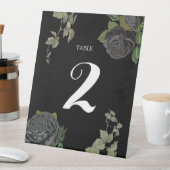 Gotische Halloween Zwart Rozen Trouwtafel Nummer Reclamebord Met Voetstuk (Insitu)