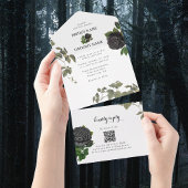 Gotische Halloween Zwart Rozen Wit Bruiloft All In One Uitnodiging