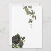 Gotische Halloween Zwart Rozen Wit Bruiloft Kaart (Achterkant)