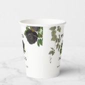 Gotische Halloween Zwart Rozen Wit Bruiloft Papieren Bekers (Rechts)